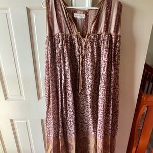 Bohemian Maxi Dress with Tie Front